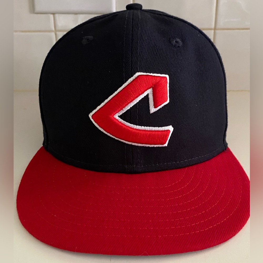 Cleveland Indians throwback Crooked C hat 1970s New Era Fitted SEE DESCRIPTION